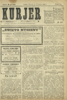 Kurjer / redaktor i wydawca Stanisław Korczak. - R. 3, nr 216 (21 września 1908)