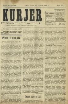 Kurjer / redaktor i wydawca Stanisław Korczak. - R. 3, nr 220 (26 września 1908)