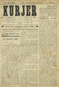 Kurjer / redaktor i wydawca Stanisław Korczak. - R. 3, nr 224 (1 października 1908)