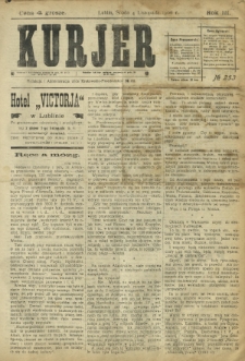 Kurjer / redaktor i wydawca Stanisław Korczak. - R. 3, nr 253 (4 listopada 1908)