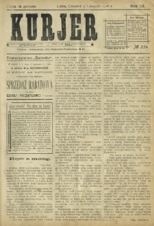 Kurjer / redaktor i wydawca Stanisław Korczak. - R. 3, nr 254 (5 listopada 1908)