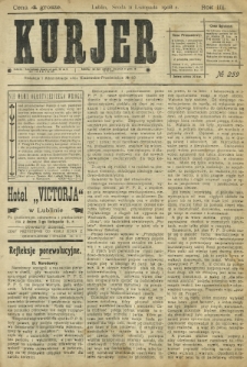 Kurjer / redaktor i wydawca Stanisław Korczak. - R. 3, nr 259 (11 listopada 1908)