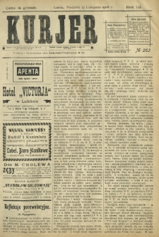 Kurjer / redaktor i wydawca Stanisław Korczak. - R. 3, nr 263 (15 listopada 1908)