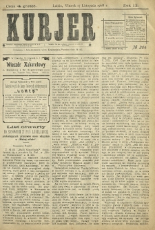 Kurjer / redaktor i wydawca Stanisław Korczak. - R. 3, nr 264 (17 listopada 1908)