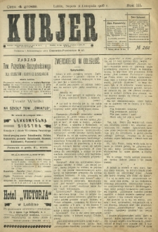 Kurjer / redaktor i wydawca Stanisław Korczak. - R. 3, nr 268 (21 listopada 1908)