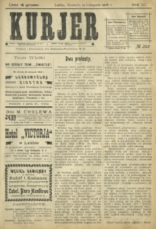 Kurjer / redaktor i wydawca Stanisław Korczak. - R. 3, nr 269 (22 listopada 1908)