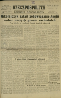 Rzeczpospolita i Dziennik Gospodarczy. R. 4, nr 315 (17 listopada 1947)
