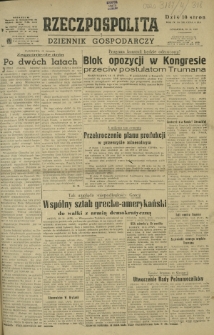 Rzeczpospolita i Dziennik Gospodarczy. R. 4, nr 318 (20 listopada 1947)
