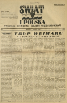 Świat i Polska : tygodnik poświęcony sprawom międzynarodowym R. 1, Nr 3 (1946)