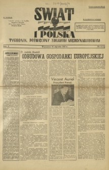Świat i Polska : tygodnik poświęcony sprawom międzynarodowym R. 2, Nr 4 (1947)