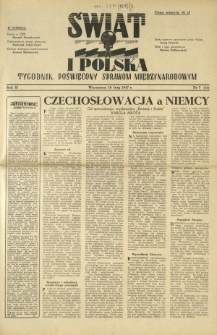 Świat i Polska : tygodnik poświęcony sprawom międzynarodowym R. 2, Nr 7 (1947)