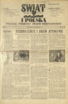 Świat i Polska : tygodnik poświęcony sprawom międzynarodowym R. 2, Nr 8 (1947)
