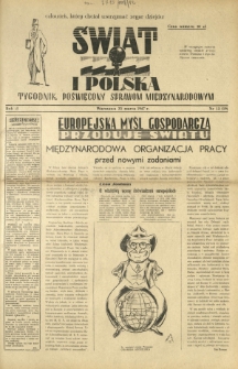 Świat i Polska : tygodnik poświęcony sprawom międzynarodowym R. 2, Nr 12 (1947)