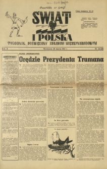 Świat i Polska : tygodnik poświęcony sprawom międzynarodowym R. 2, Nr 13 (1947)