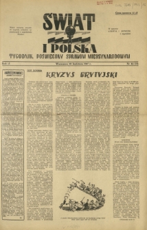 Świat i Polska : tygodnik poświęcony sprawom międzynarodowym R. 2, Nr 16 (1947)