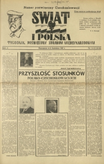 Świat i Polska : tygodnik poświęcony sprawom międzynarodowym R. 2, Nr 14-15 (1947)