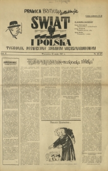 Świat i Polska : tygodnik poświęcony sprawom międzynarodowym R. 2, Nr 20 (1947)