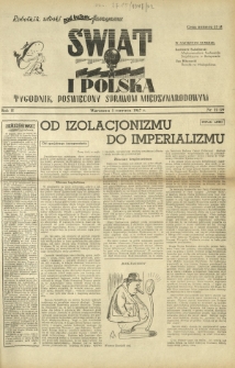 Świat i Polska : tygodnik poświęcony sprawom międzynarodowym R. 2, Nr 22 (1947)