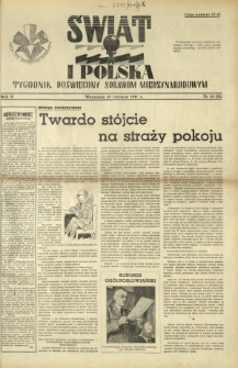 Świat i Polska : tygodnik poświęcony sprawom międzynarodowym R. 2, Nr 26 (1947)