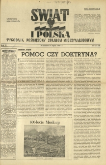 Świat i Polska : tygodnik poświęcony sprawom międzynarodowym R. 2, Nr 27 (1947)