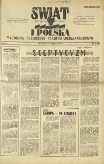 Świat i Polska : tygodnik poświęcony sprawom międzynarodowym R. 2, Nr 31 (1947)