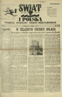 Świat i Polska : tygodnik poświęcony sprawom międzynarodowym R. 2, Nr 33 (1947)