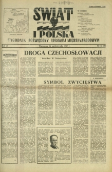 Świat i Polska : tygodnik poświęcony sprawom międzynarodowym R. 2, Nr 43 (1947)