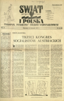 Świat i Polska : tygodnik poświęcony sprawom międzynarodowym R. 2, Nr 46 (1947)