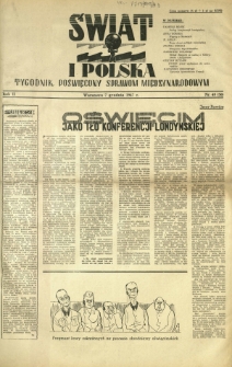 Świat i Polska : tygodnik poświęcony sprawom międzynarodowym R. 2, Nr 49 (1947)
