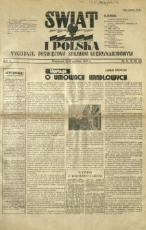 Świat i Polska : tygodnik poświęcony sprawom międzynarodowym R. 2, Nr 51/52 (21/28 grudz.1947)