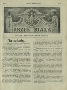 Orzeł Biały : tygodnik, wychodzi na każdą niedzielę. - R. 1, nr 2 (11 stycznia 1925)