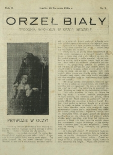 Orzeł Biały : tygodnik, wychodzi na każdą niedzielę. - R. 2, nr 2 (10 stycznia 1926)