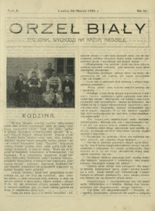 Orzeł Biały : tygodnik, wychodzi na każdą niedzielę. - R. 2, nr 11 (14 marca 1926)