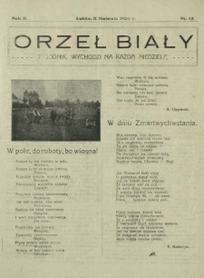 Orzeł Biały : tygodnik, wychodzi na każdą niedzielę. - R. 2, nr 15 (11 kwietnia 1926)