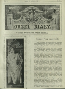 Orzeł Biały : tygodnik, wychodzi na każdą niedzielę. - R. 1, nr 16 (19 kwietnia 1925)