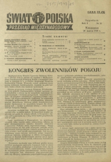 Świat i Polska : przegląd międzynarodowy R. 1, Nr 11 (20 marz. 1949)