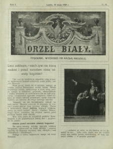 Orzeł Biały : tygodnik, wychodzi na każdą niedzielę. - R. 1, nr 19 (10 maja 1925)