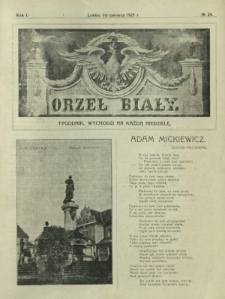 Orzeł Biały : tygodnik, wychodzi na każdą niedzielę. - R. 1, nr 24 (14 czerwca 1925)