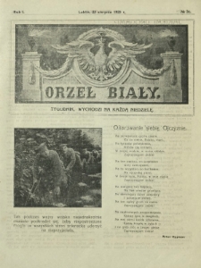Orzeł Biały : tygodnik, wychodzi na każdą niedzielę. - R. 1, nr 34 (23 sierpnia 1925)