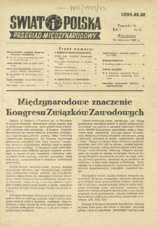 Świat i Polska : przegląd międzynarodowy R. 1, Nr 23 (12 czerw. 1949)