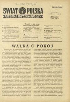 Świat i Polska : przegląd międzynarodowy R. 1, Nr 26 (3 lip. 1949)