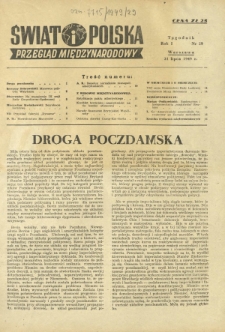Świat i Polska : przegląd międzynarodowy R. 1, Nr 29 (31 lip. 1949)