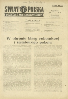 Świat i Polska : przegląd międzynarodowy R. 1, Nr 30 (7 sierp. 1949)