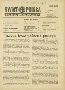 Świat i Polska : przegląd międzynarodowy R. 1, Nr 31 (14 sierp.1949)