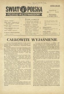 Świat i Polska : przegląd międzynarodowy R. 1, Nr 32 (21 sierp. 1949)