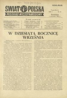 Świat i Polska : przegląd międzynarodowy R. 1, Nr 33 (31 lip. 1949)