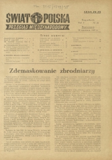 Świat i Polska : przegląd międzynarodowy R. 1, Nr 35 (18 wrzes. 1949)