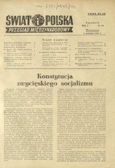 Świat i Polska : przegląd międzynarodowy R. 1, Nr 43 (4 grudz. 1949)