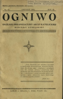 Ogniwo : okólnik organizacyjny Akcji Katolickiej Diecezji Lubelskiej R. 3, Nr 12 (grudzień 1935)