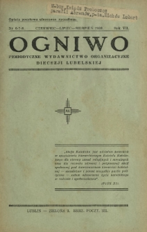 Ogniwo : periodyczne wydawnictwo organizacyjne Diecezji Lubelskiej R. 7, Nr 6/7/8 (czerw./lip./sierp. 1939)